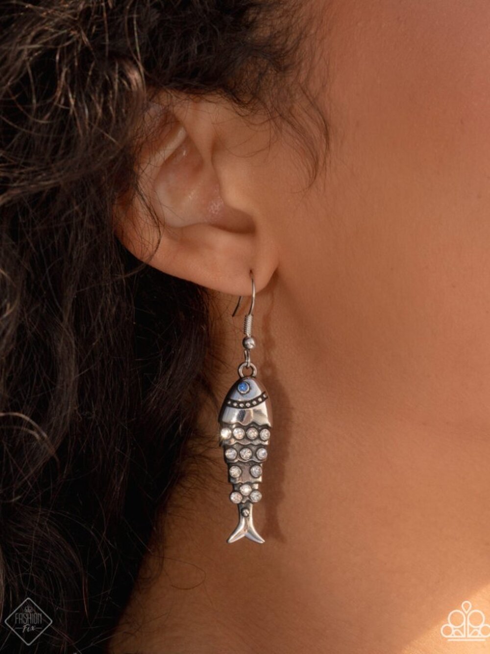 Dangle Earrings Fish Dangle - Coastal Cast Blue Multi